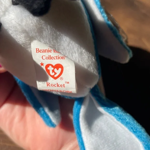 Ty Beanie Babies ROCKET Blue and White Beanie Bird - Picture 3 of 4